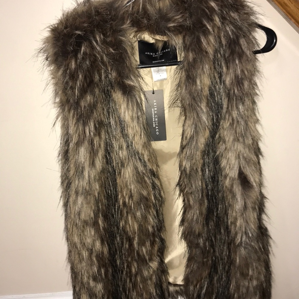 Akira Multi Colored Faux Fur Vest